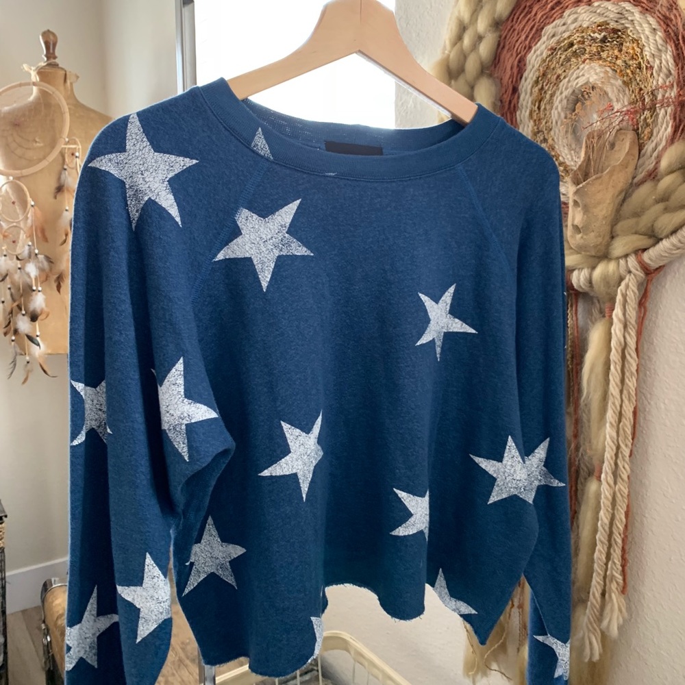 Monrow Blue Star Sweatshirt